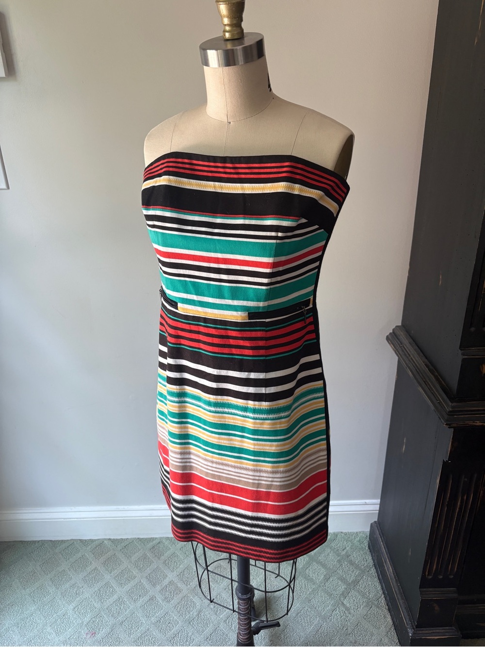 Laundry by Shelli Segal Striped Strapless Dress US SZ 6